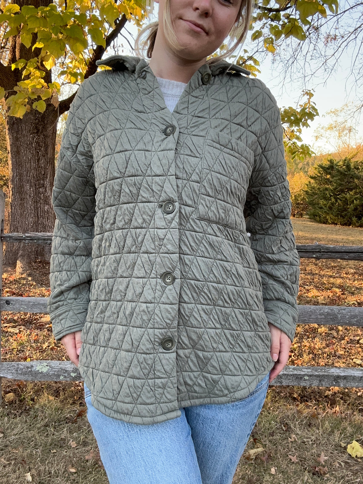 Olive Quilted Top