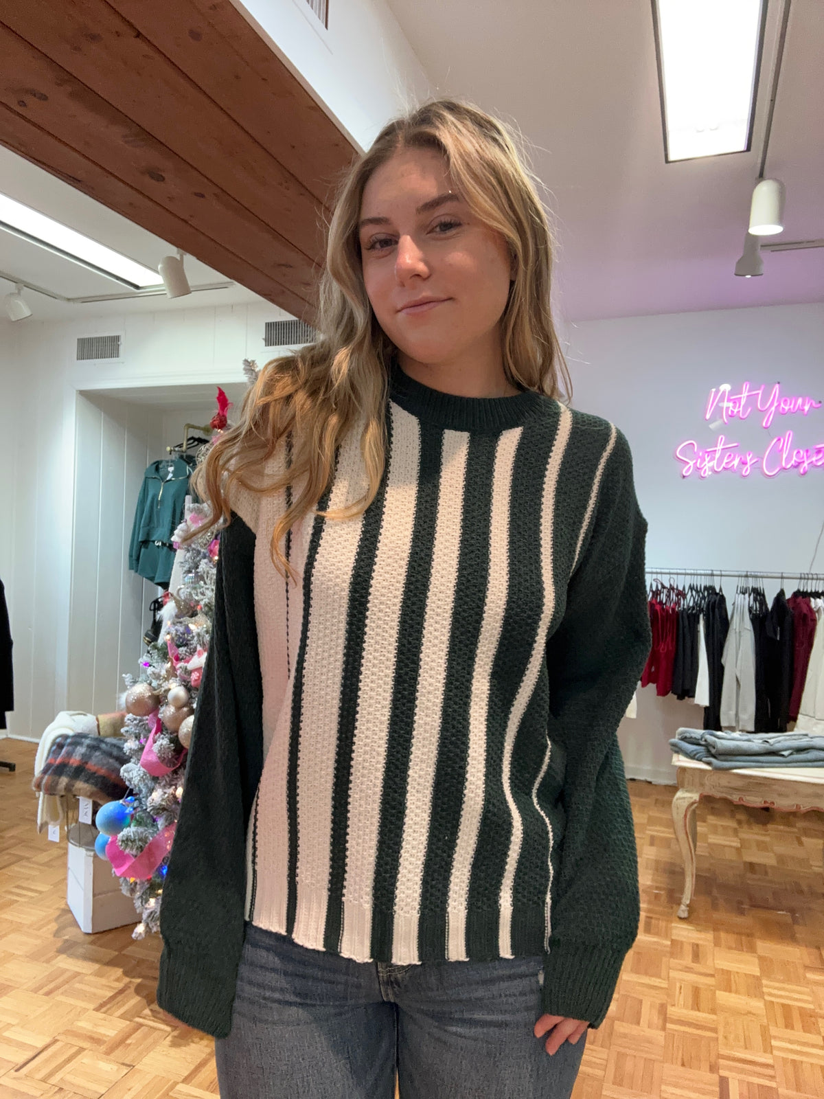 Green Stripe Sweater