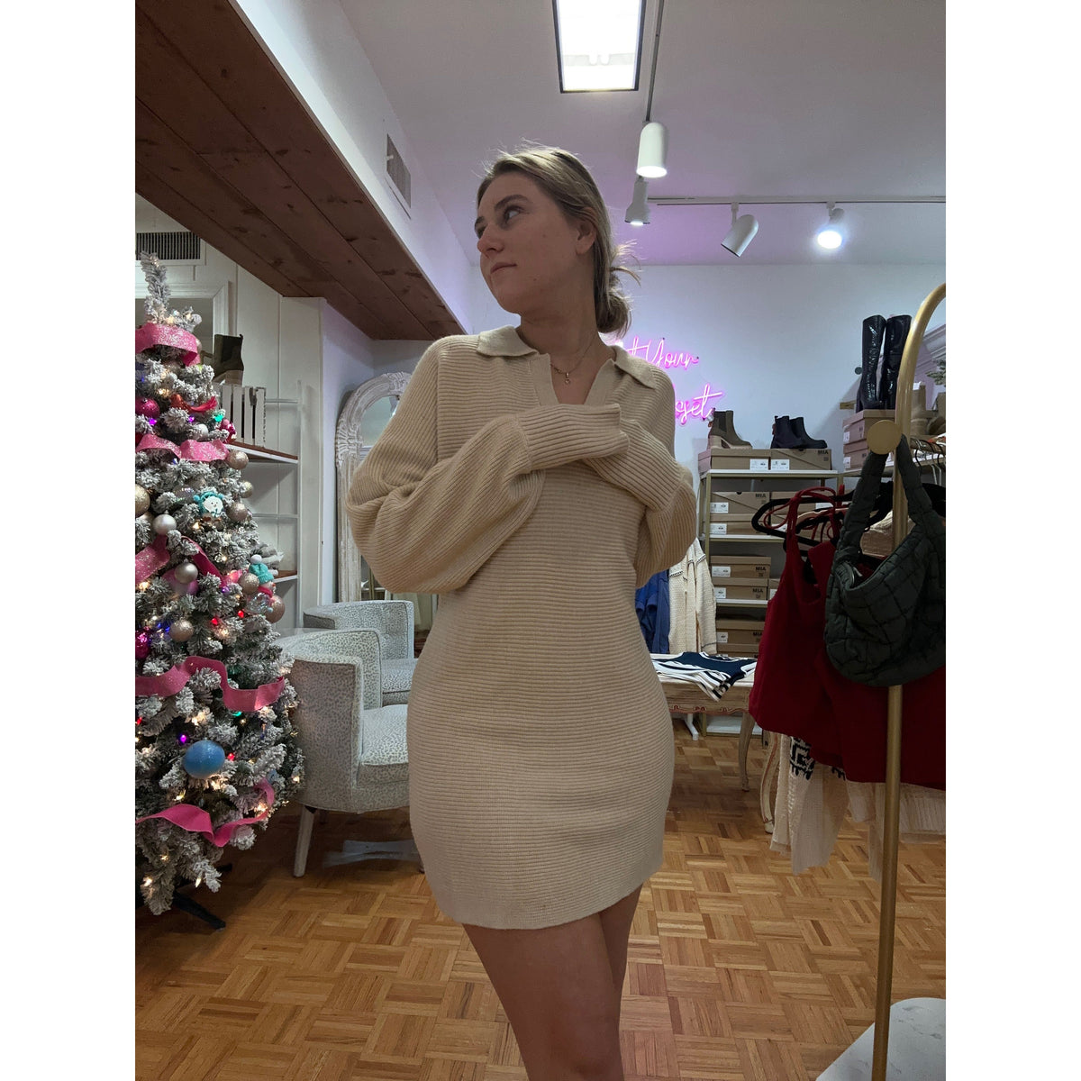 Collared Sweater Dress